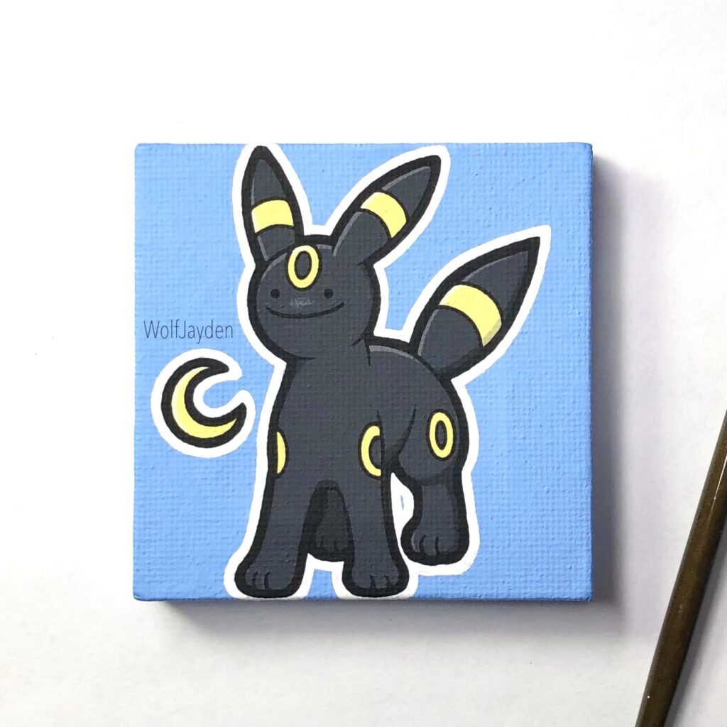 Mini painting of a Ditto Umbreon! [OC]