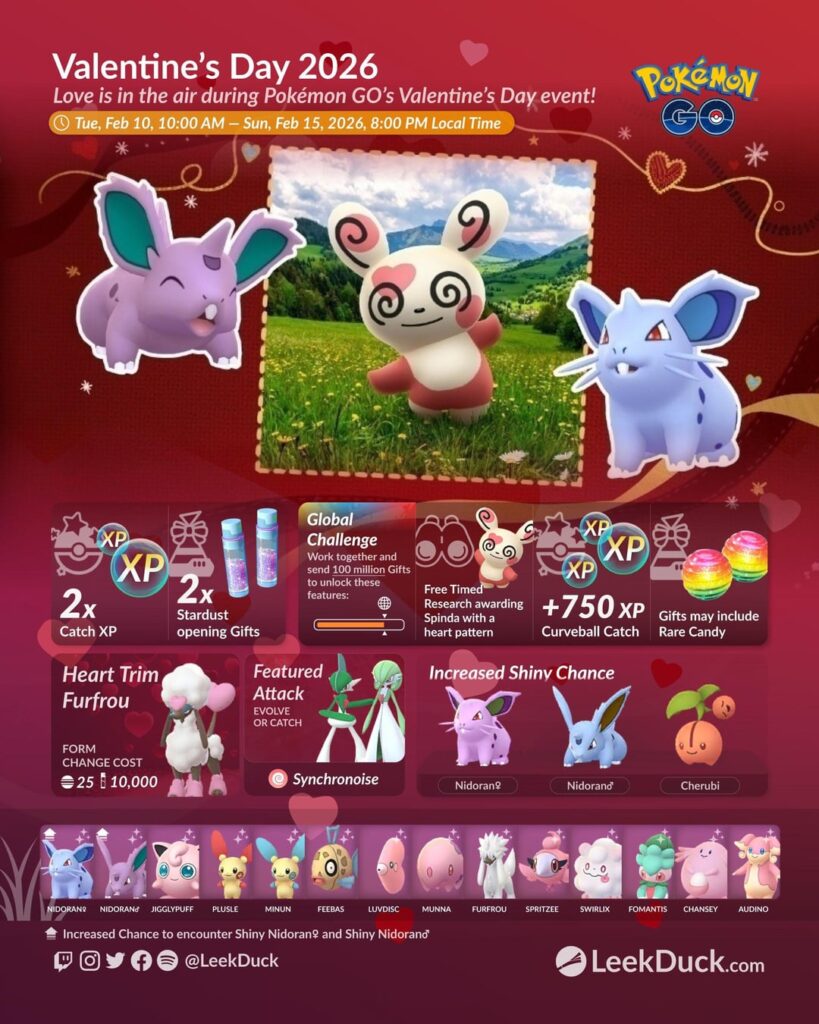 Valentine's Day 2026 - Event Overview (LeekDuck)