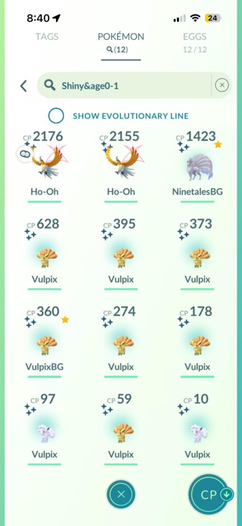 Good weekend indeed. Caught 2 Ho-OHs & BG Shinies.