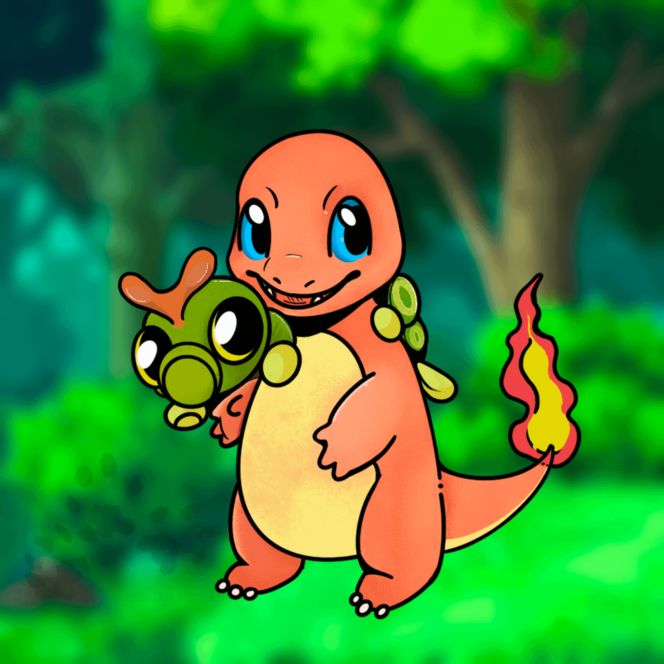 Charmander and caterpie