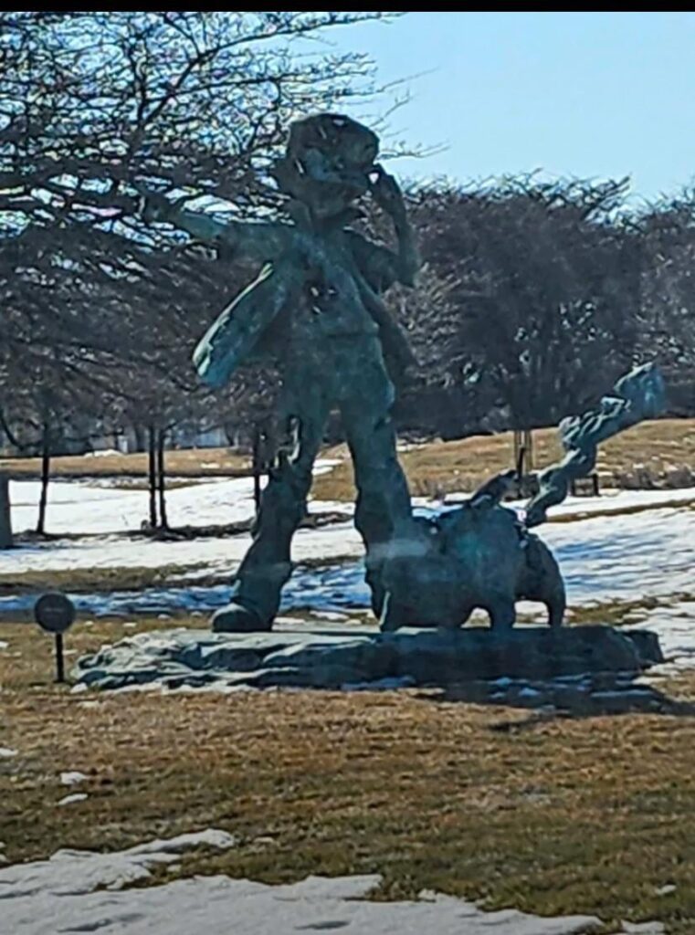 Ash and pikachu statue in Kohler Wisconsin