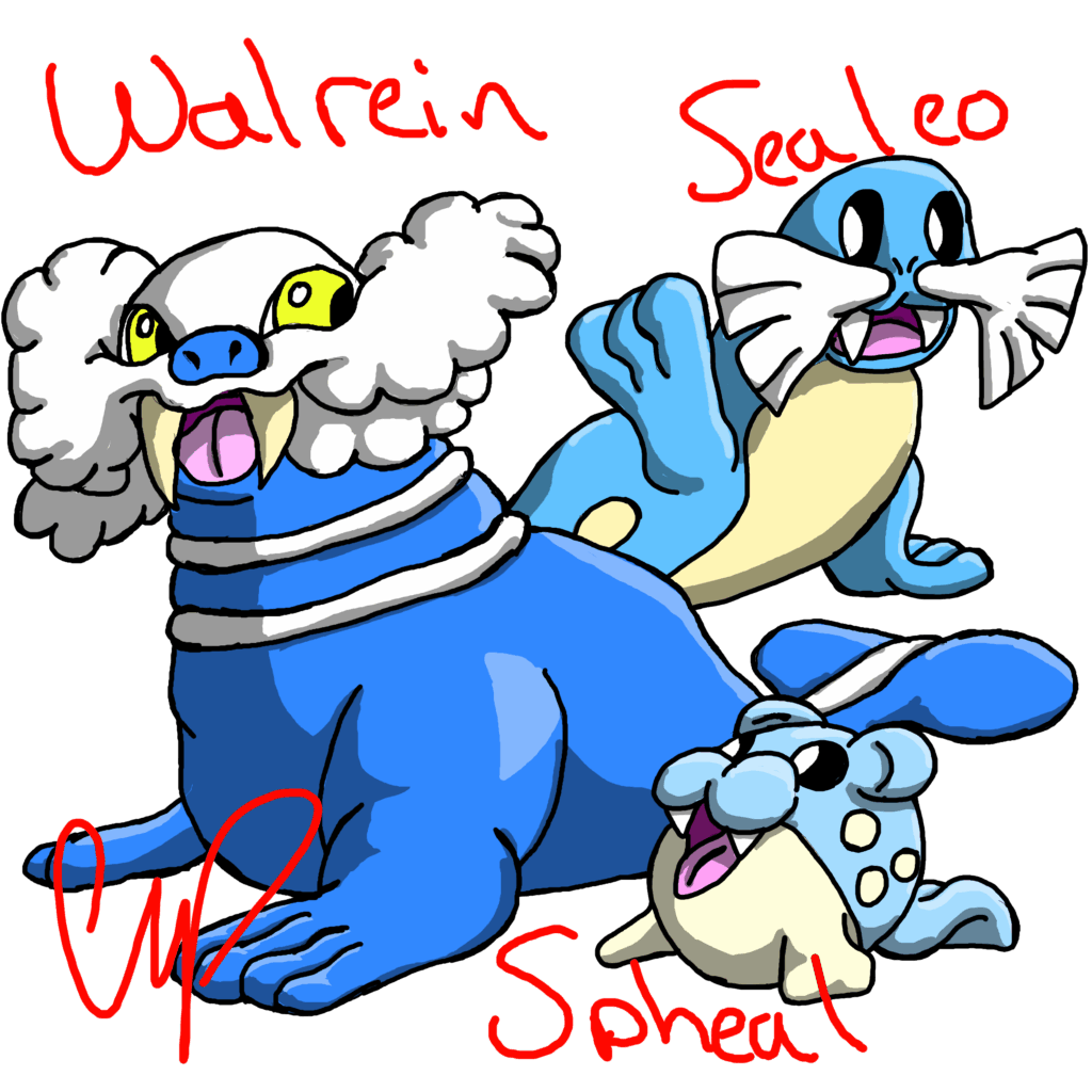 Spheal, Sealeo, and Walrein