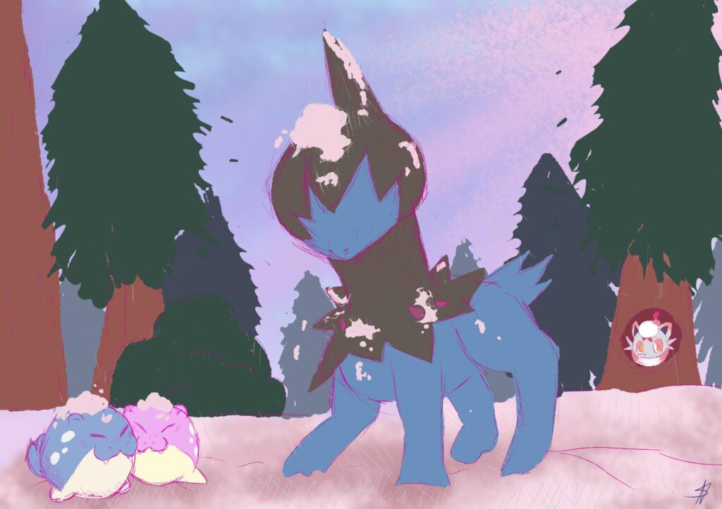 WIP of a Deino in snow