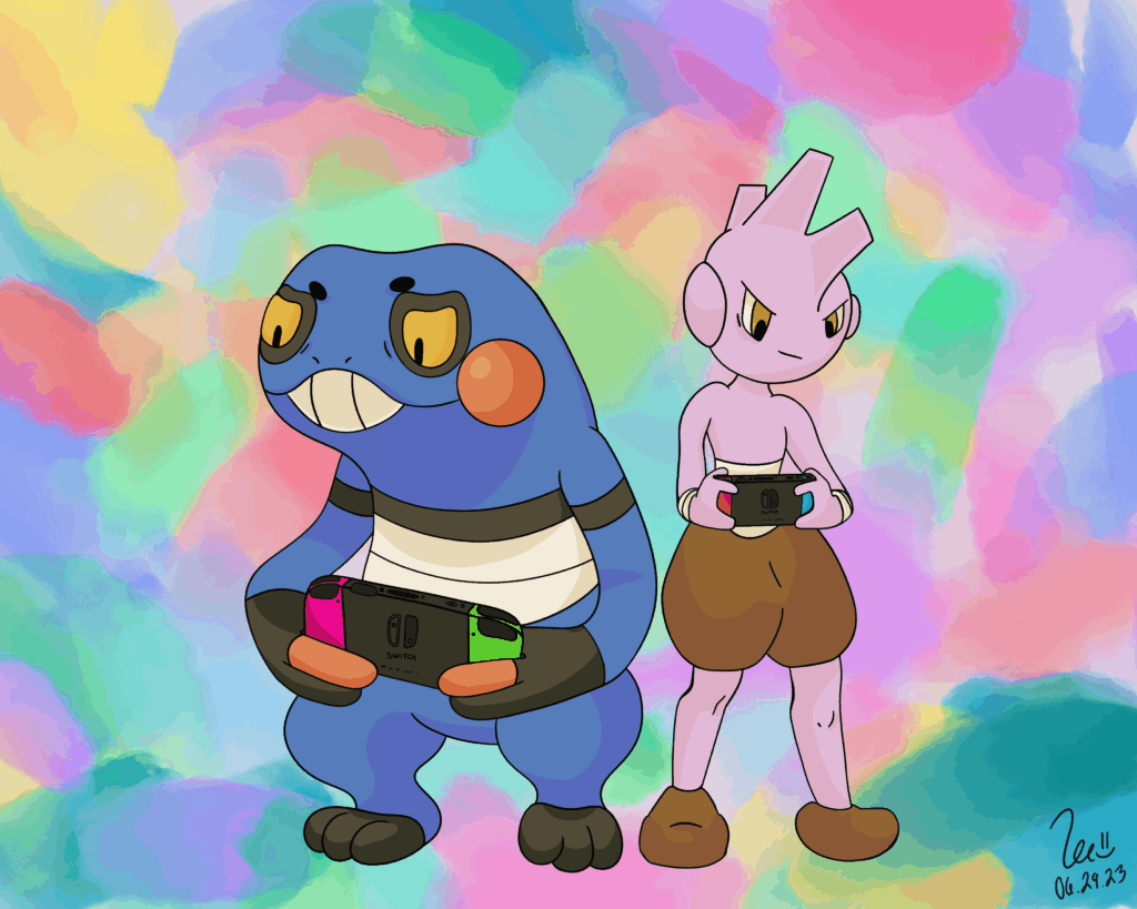 A piece I had commissioned a few years ago. These two were superstars during my first Shining Pearl playthrough, and I wanted to commemorate them.