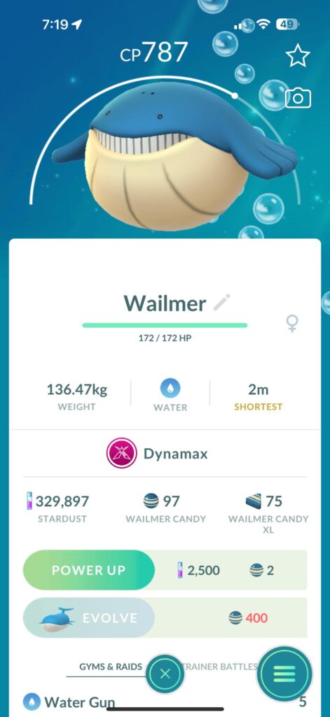 I just accidentally converted to 300 candy to XL instead of using rare candies