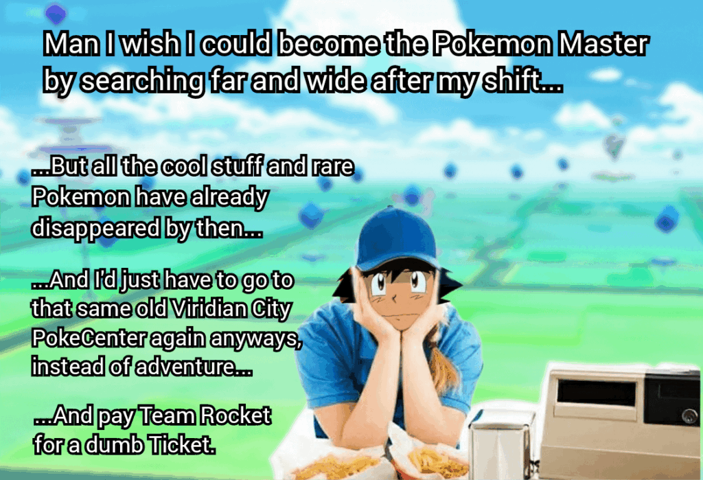 Ash Ketchum if his adventure took place in Pokemon GO: