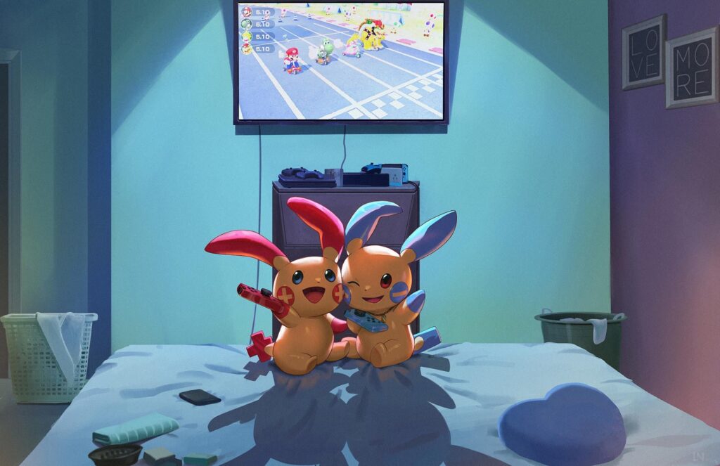 [OC] Plusle and minun fanart