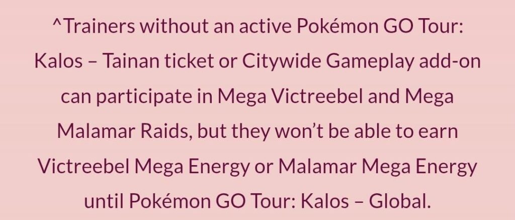 If You Don't Have the LA or Tainan Ticket, Then You Won't Get the New Mega Energy