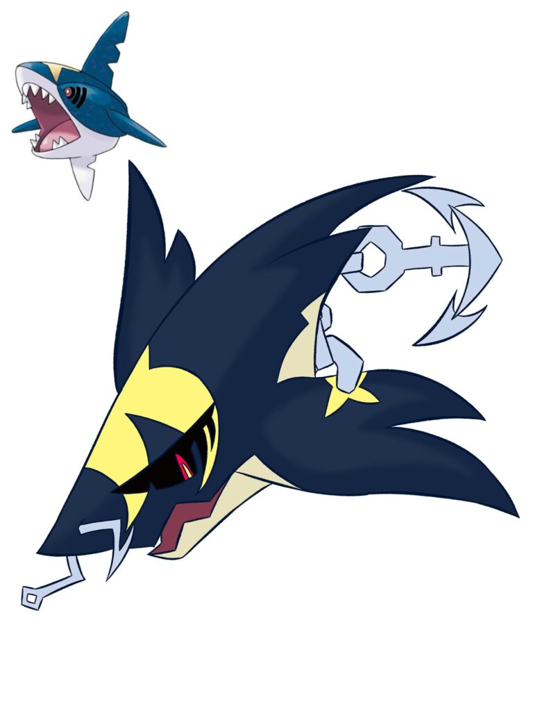 I made a Sharpedo evolution based off a gen 2 beta Pokemon(still workshopping a name)