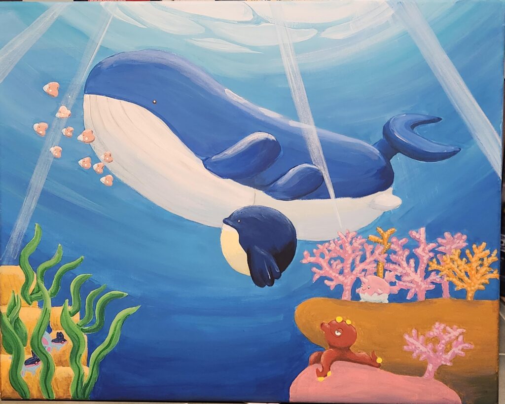 I painted this for my partner for Valentine's Day c: It's my first ever painting on a canvas!