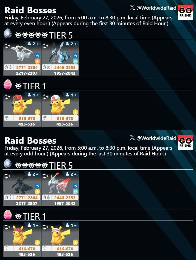 Road to Kalos：Friday｜Friday, February 27, 2026, from 5:00 a.m. to 8:30 p.m. local time