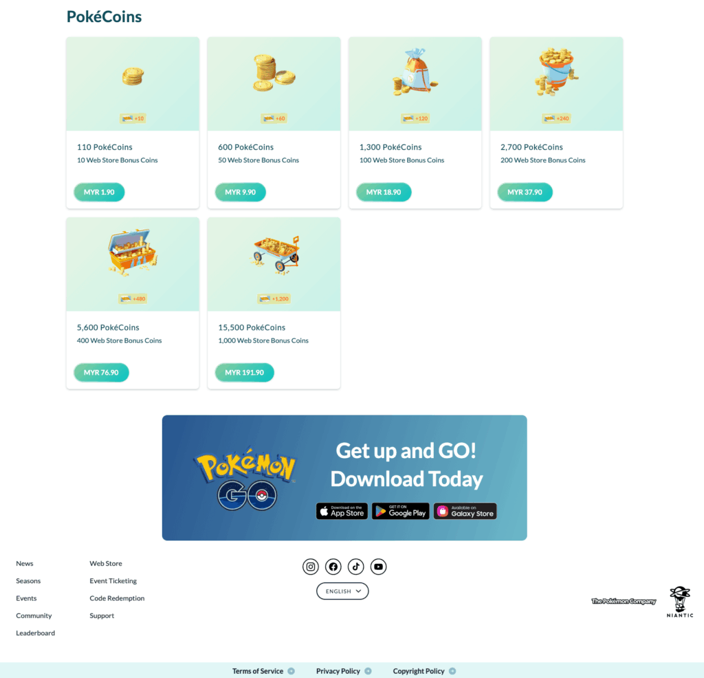 Pogo Webstore removed sales box after pokecoins