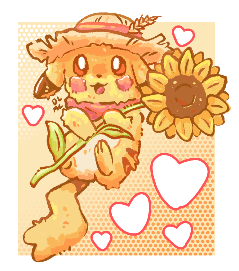 Pikachu with a sunflower [OC]
