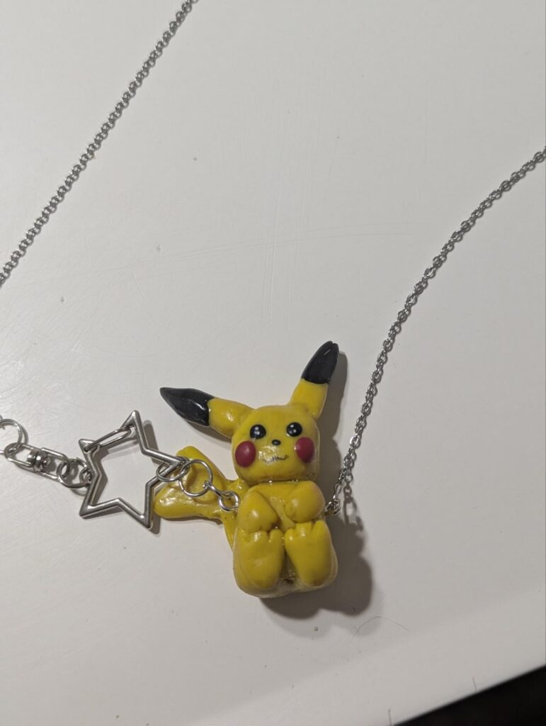 My handmade collection of Pokemon jewelry has expanded! - Pikachu necklace