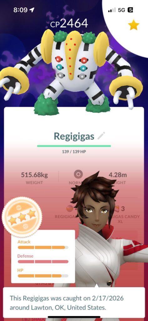 Finally captured Regigigas