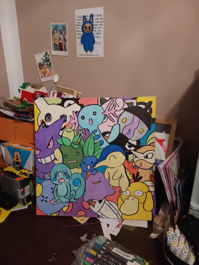 Acrylic marker painting of some of my favourite mons