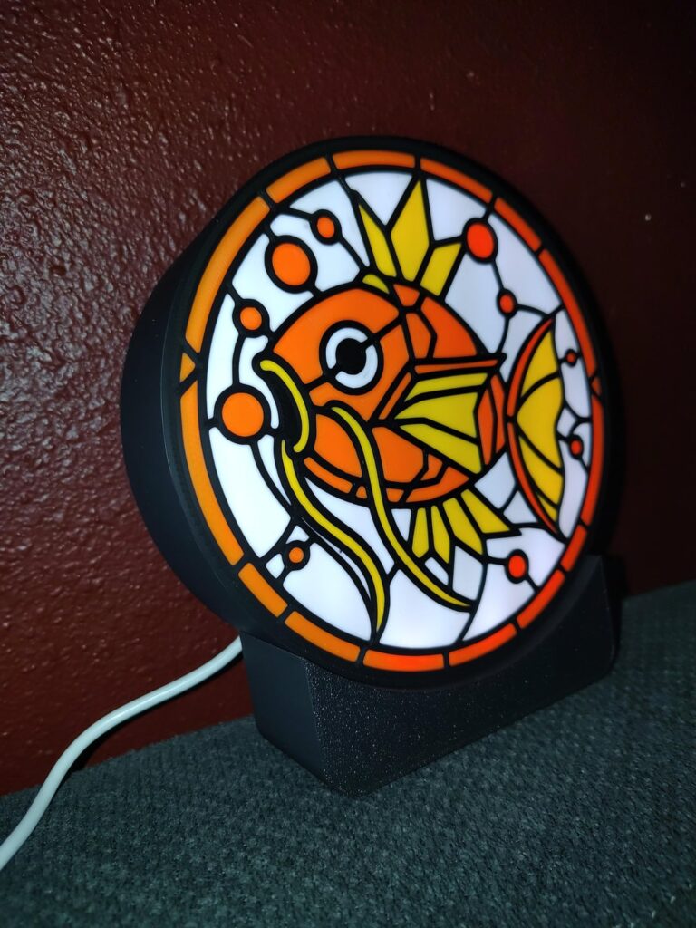 My partner made me a Magikarp lamp!