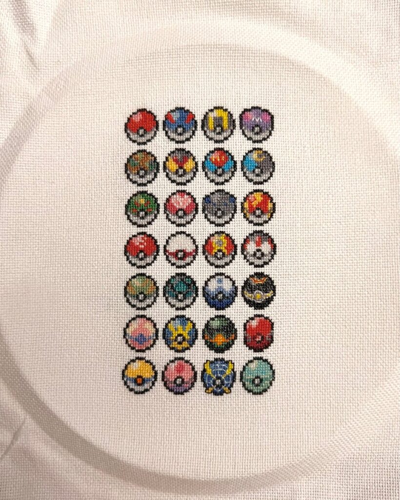 Pokeball Set Cross Stitch