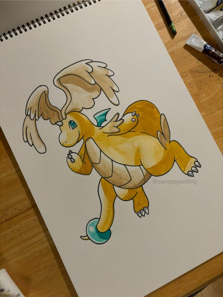 I painted Mega Dragonite (kinda close to OG pokemon style!)