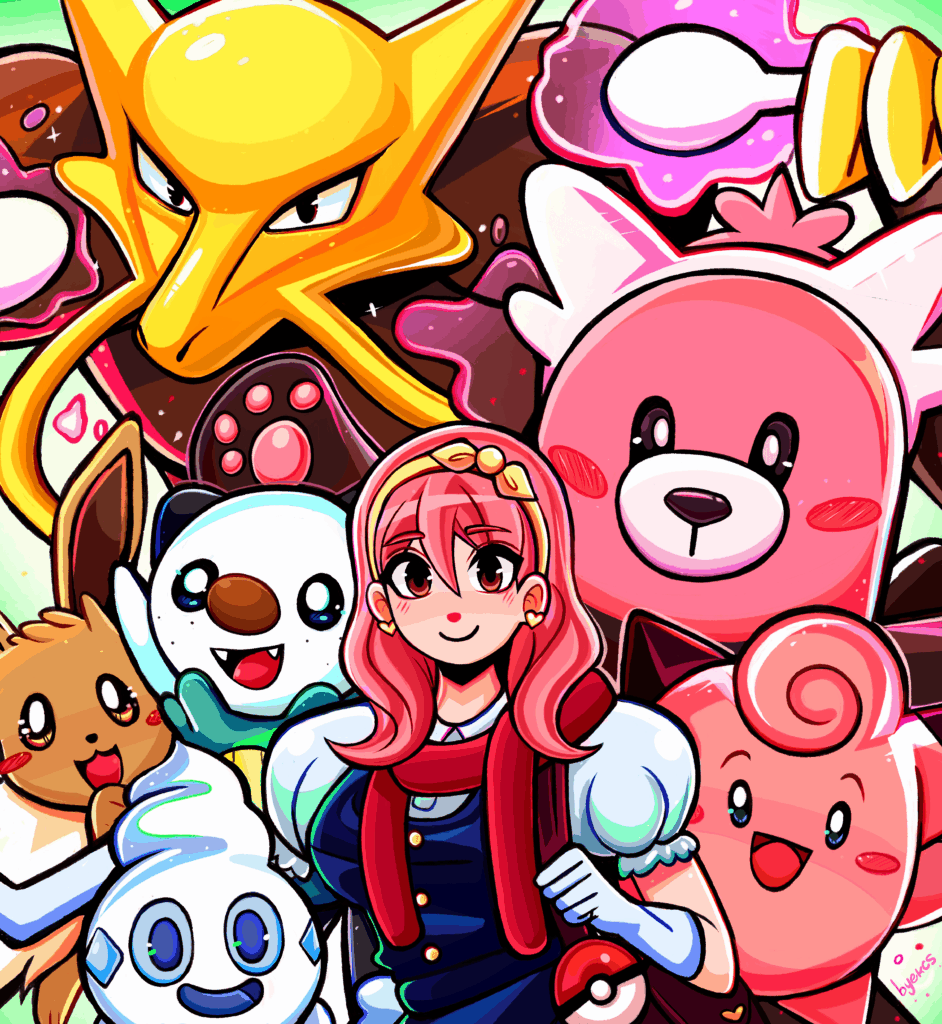 [OC] Another Pokémon Trainer oc and her Pokémon!