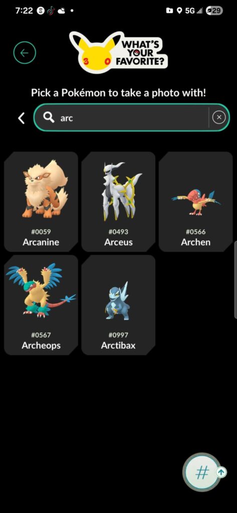 You can search unreleased pokemon in the who's your favorite menu!