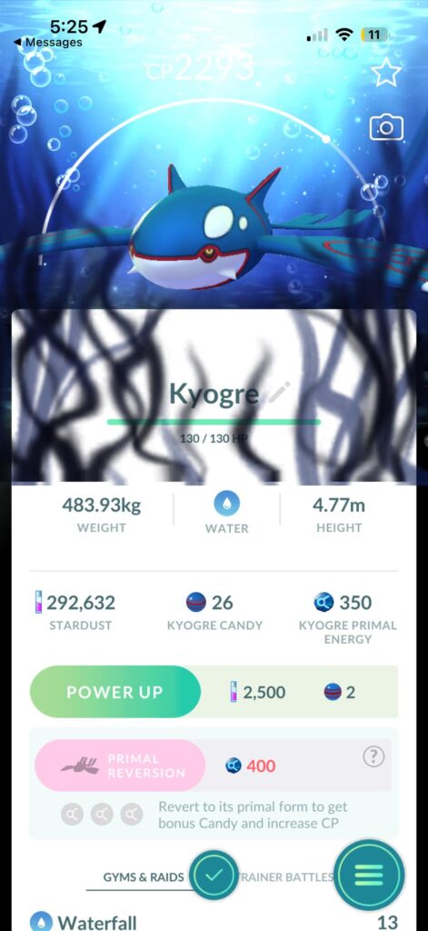 I caught this Kyogre in a raid