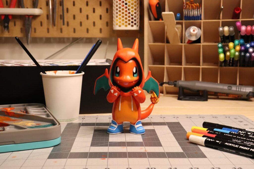 Charmander figure / 3D printed and hand painted with acrylic paint