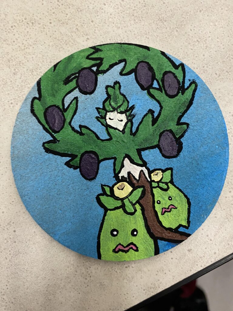 (OC) I painted a cute little coaster of some wonderful grass guys