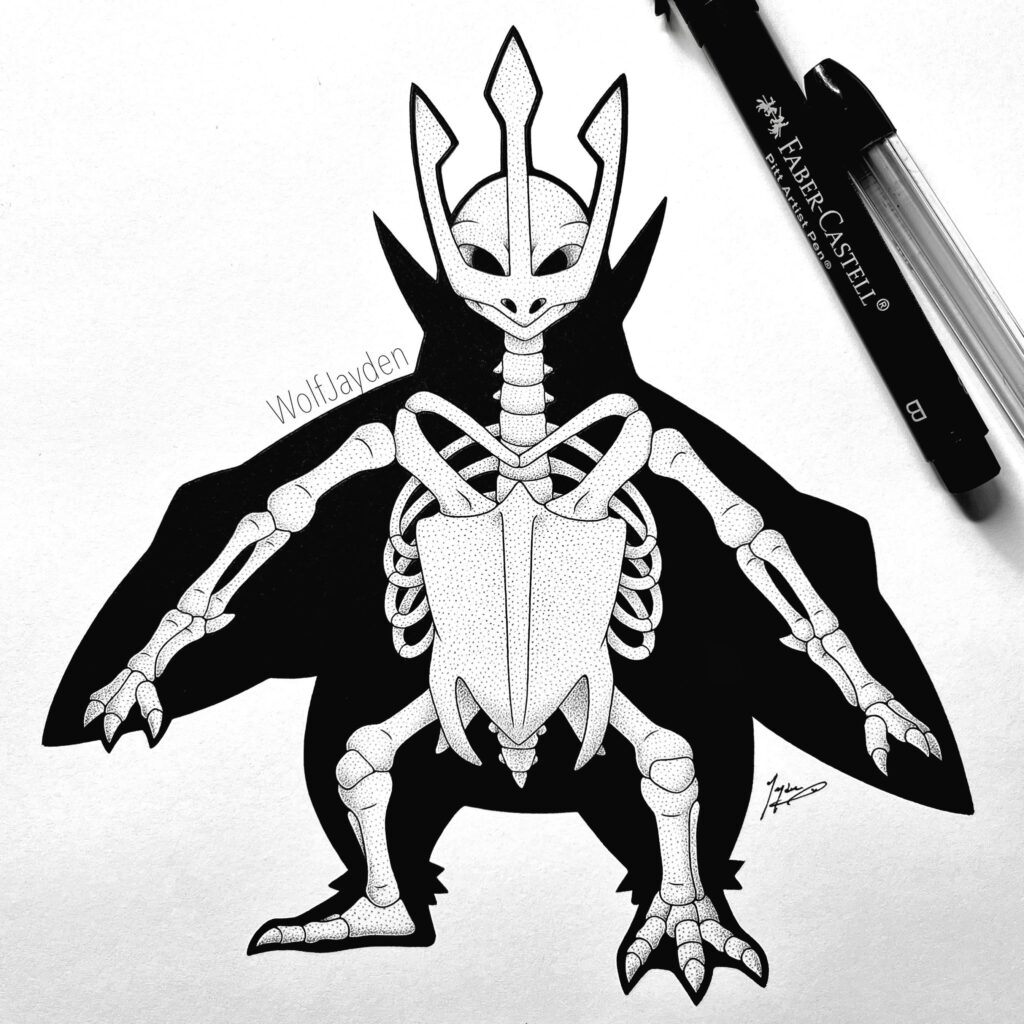 A Empoleon skeleton I drew recently! [OC]