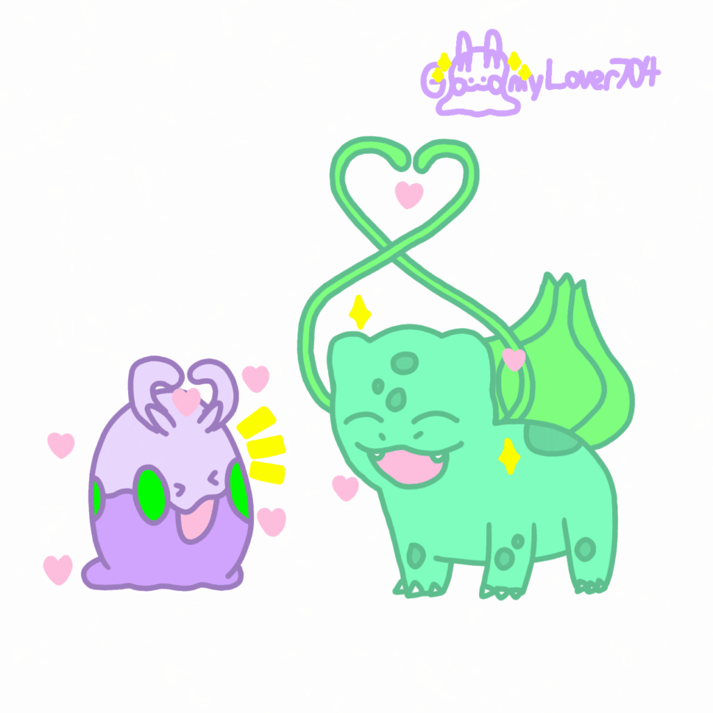 [OC] Goomy and Bulbasaur 💜💚