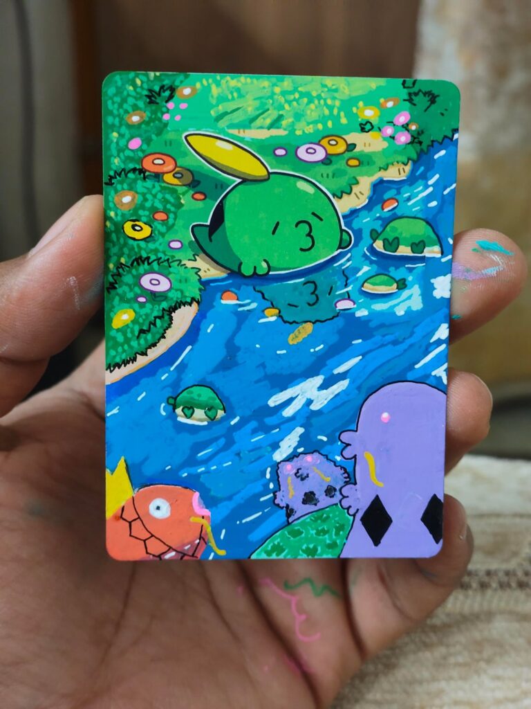 Painted a Gulpin Pokemon Card