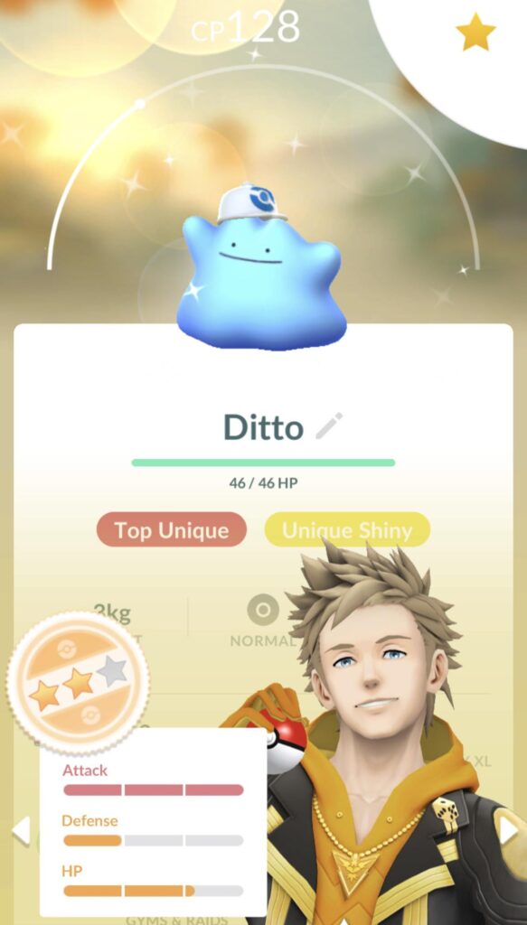 After 90+ Ditto caught, I finally have a SHINY one! 🥳🔵