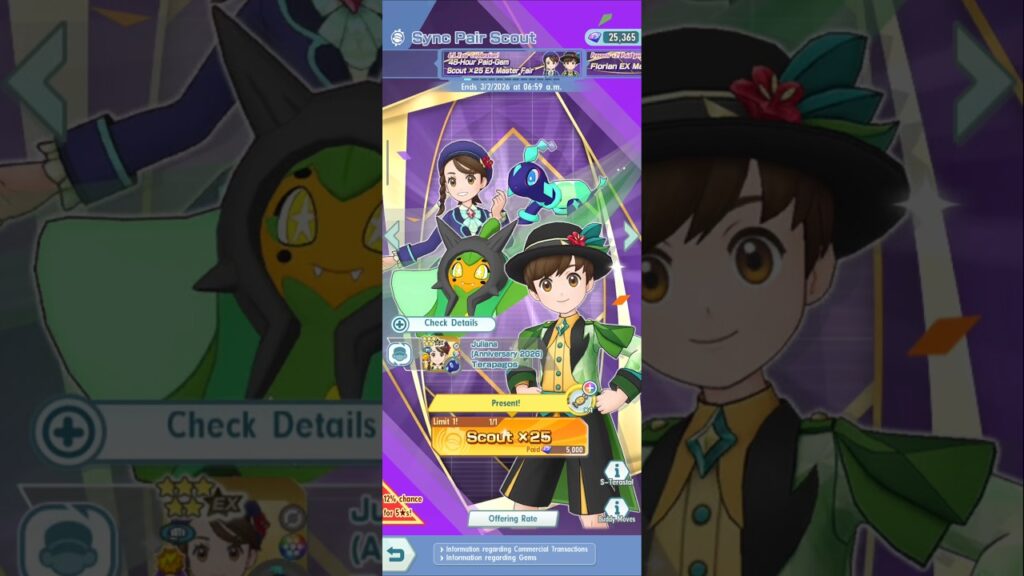 48-Hour Paid-Gem Scout x25 | Pokemon Masters EX | #pokemon #pokemonmasterex #shorts #anniversary