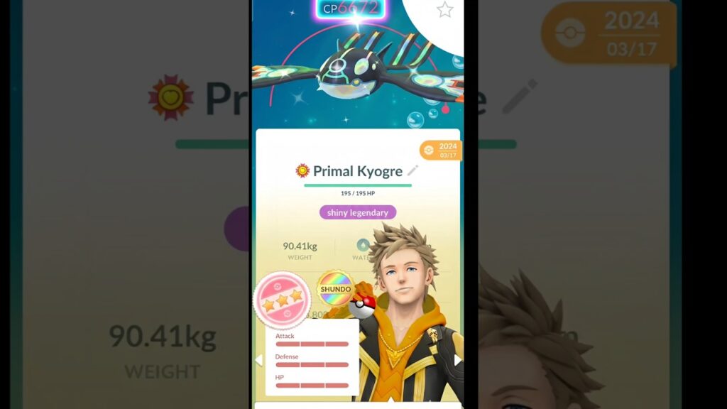 Got Boosted Max Out 100iv Shiny Primal Kyogre! #shorts #mega #evolve #highcp #ultragoo #shundo #game