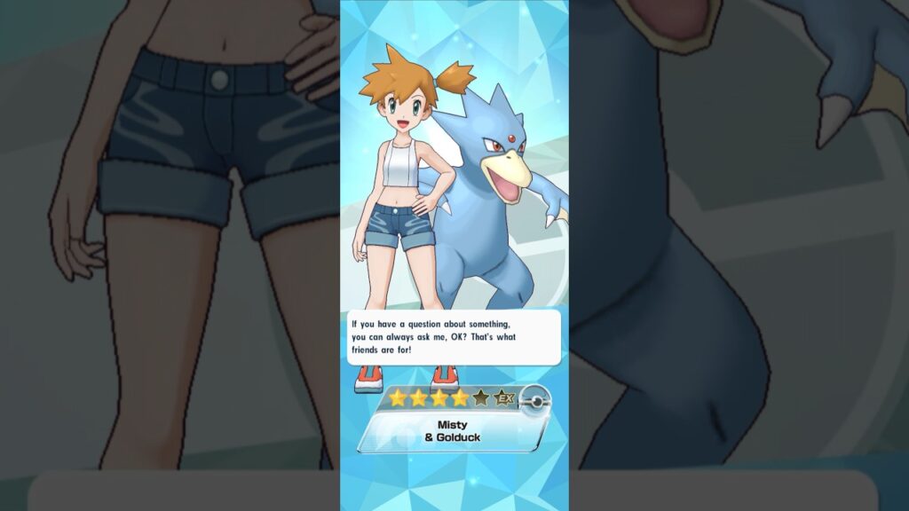 GETTING MISTY TO FRIENDSHIP LEVEL 100 | Obtaining Misty & Golduck | Pokemon Masters EX #shorts
