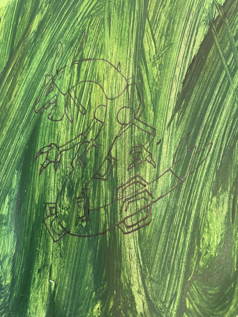 I drew a Rayquaza silhouette