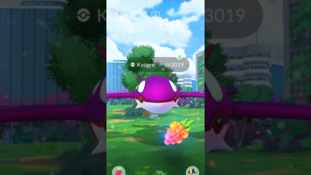 wild Legendary kyogre in Pokemon GO.