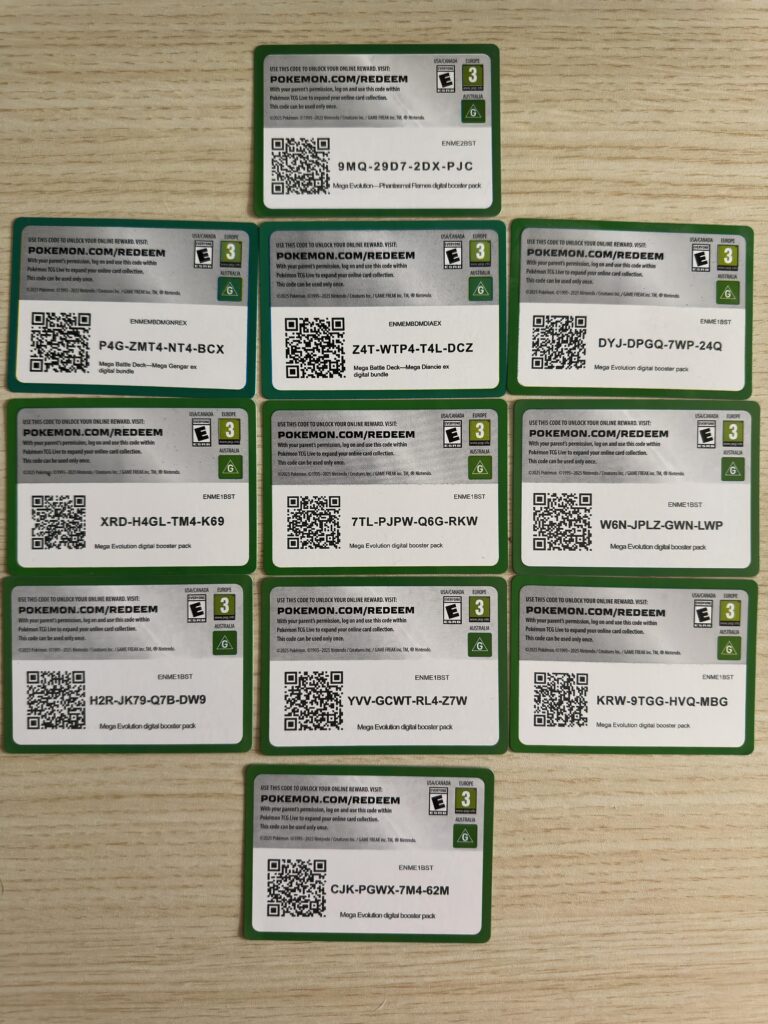 Free Pokémon TCG Online QR Codes