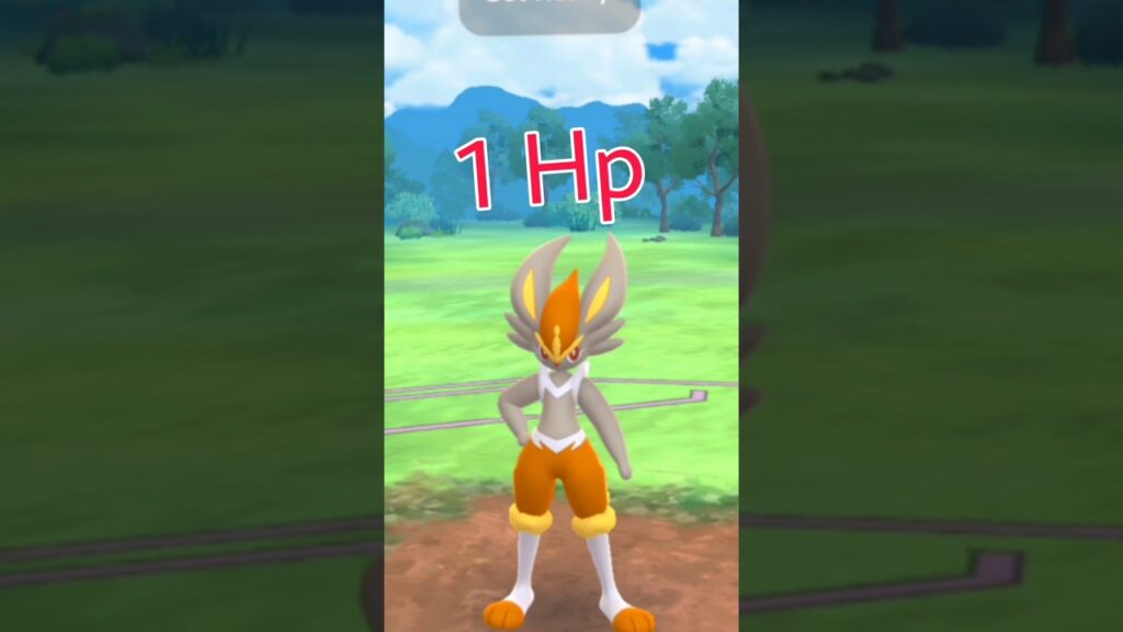 1.1 hp Shiny Cinderace vs grunt in Pokemon GO.