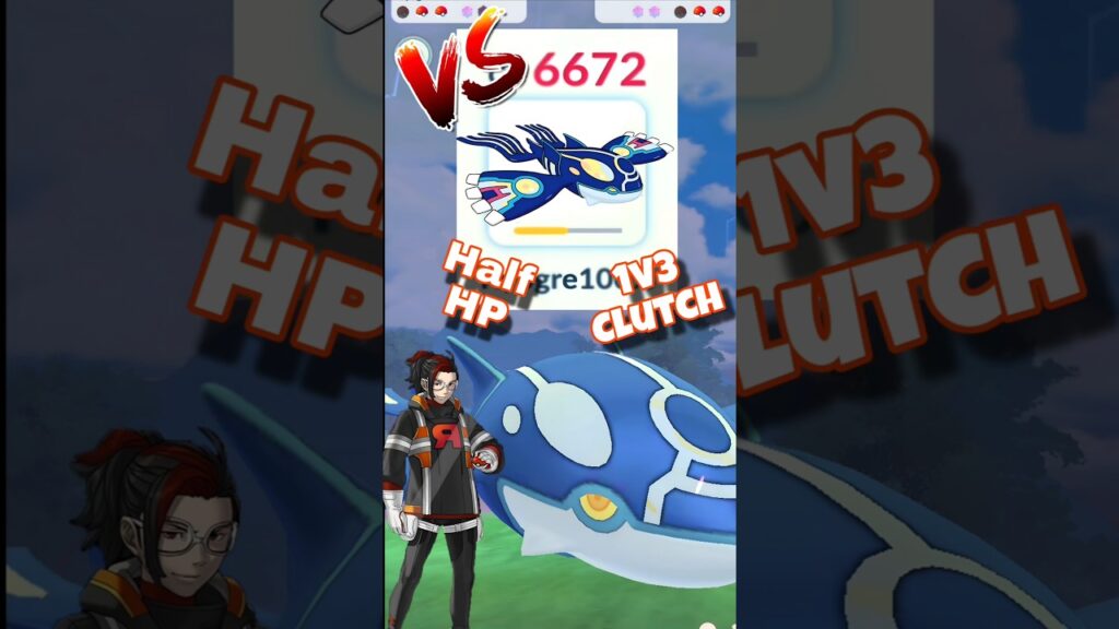 Half HP Primal Kyogre 1v3 Clutches Arlo #pokemon #pokemongo #kyogre #shorts