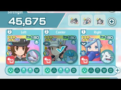 [Pokemon Masters EX] Pasio Towers - Ice 28 with 1/5 NC Hilbert, 1/5 NC Red and 10/5 Gym Grusha