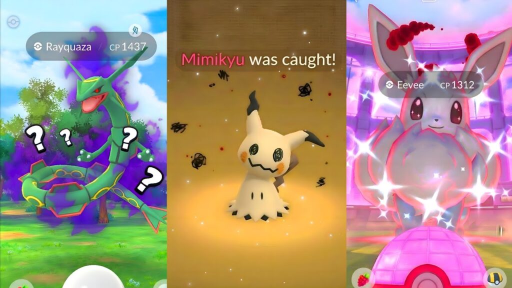 Mimikyu, Shadow Rayquaza & Gigantamax eevee in pokemon go? Shiny kyogre & Shiny groudon pokemon go.