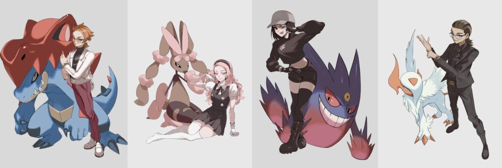 I drew my friends and their Mega partners!