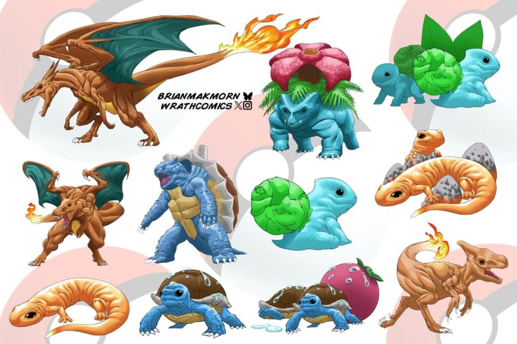 Some Pokemon doodles I'd done recently!  Wanted to add more beastly detail to a few.  Would love to make more!