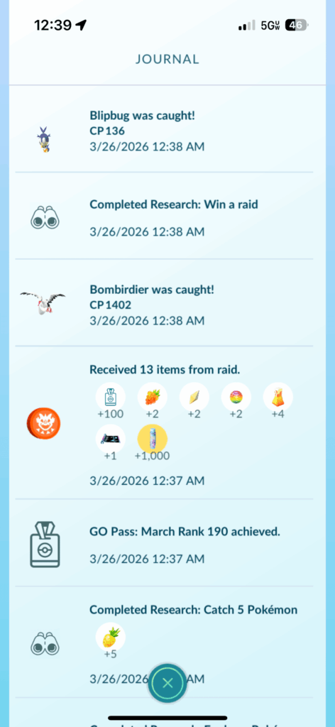 Blipbug Possible from “Win a Raid” After Bug-Out Event.