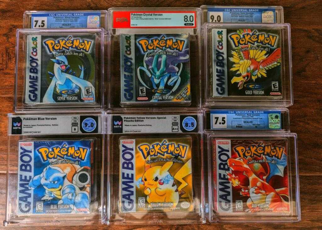 [OC] Pokemon Game Boy Game Collection - Red, Blue, Yellow & Gold, Silver, Crystal