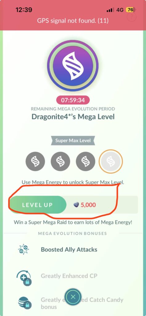 5000 mega energy to “unlock” super max level??