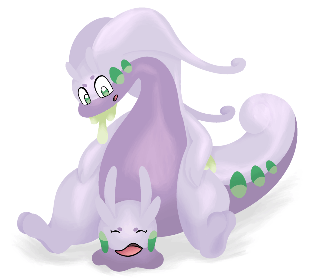 Goodra and Goomy art i did!!