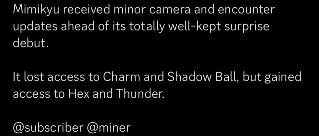 Mimkyu move updates (via Pokeminers)