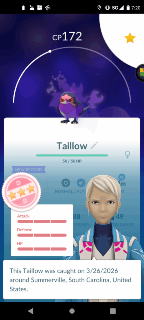 I got two hundos this morning the taillow was the first thing I checked couldn't check my daily because the game glitched so maybe I'll come home to shiny mincinno